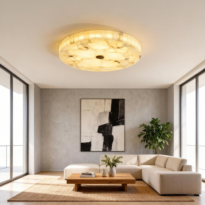 Round Alabaster Ceiling Lamp 14