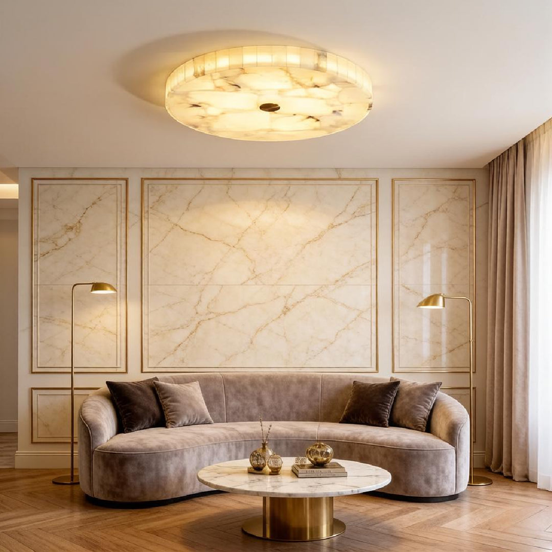 Round Alabaster Ceiling Lamp 9