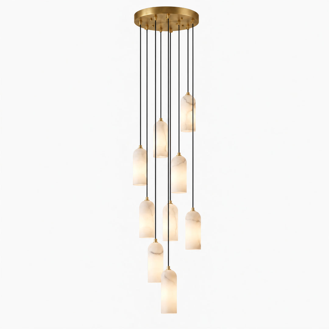 Selia Tube Alabaster Chandelier 12