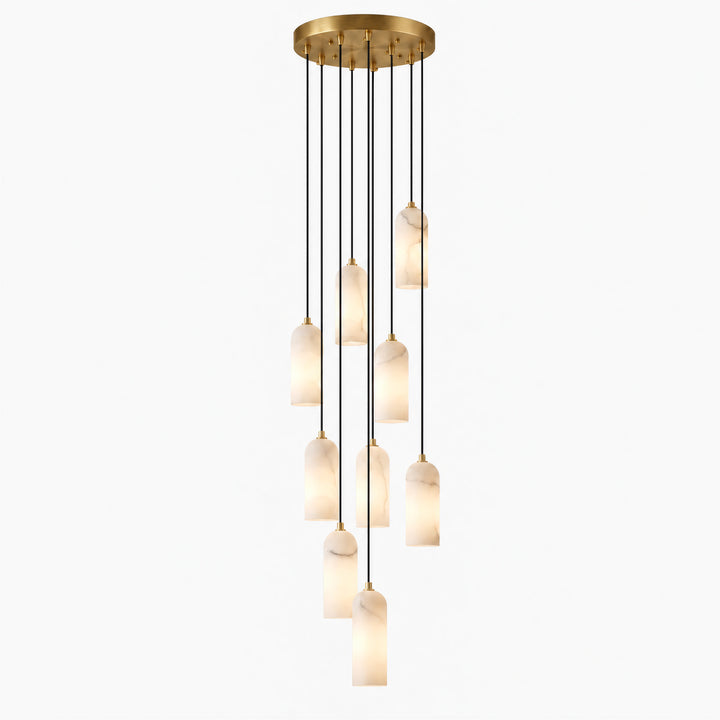 Selia Tube Alabaster Chandelier 12
