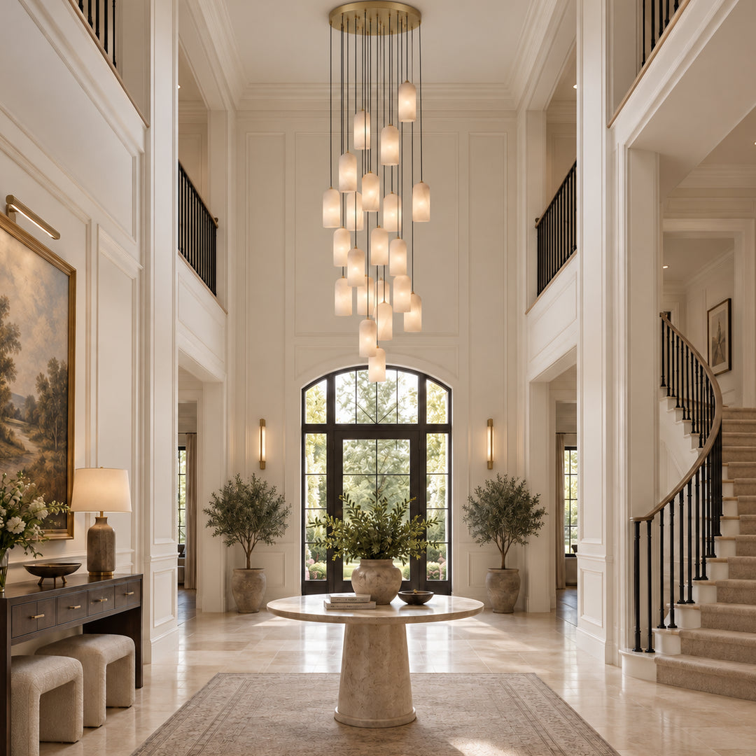 Selia Tube Alabaster Chandelier 19