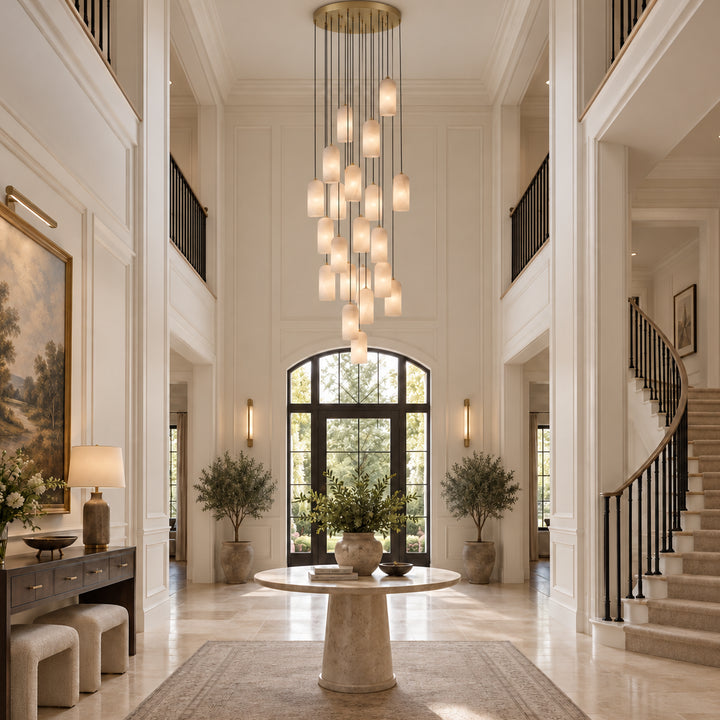 Selia Tube Alabaster Chandelier 19