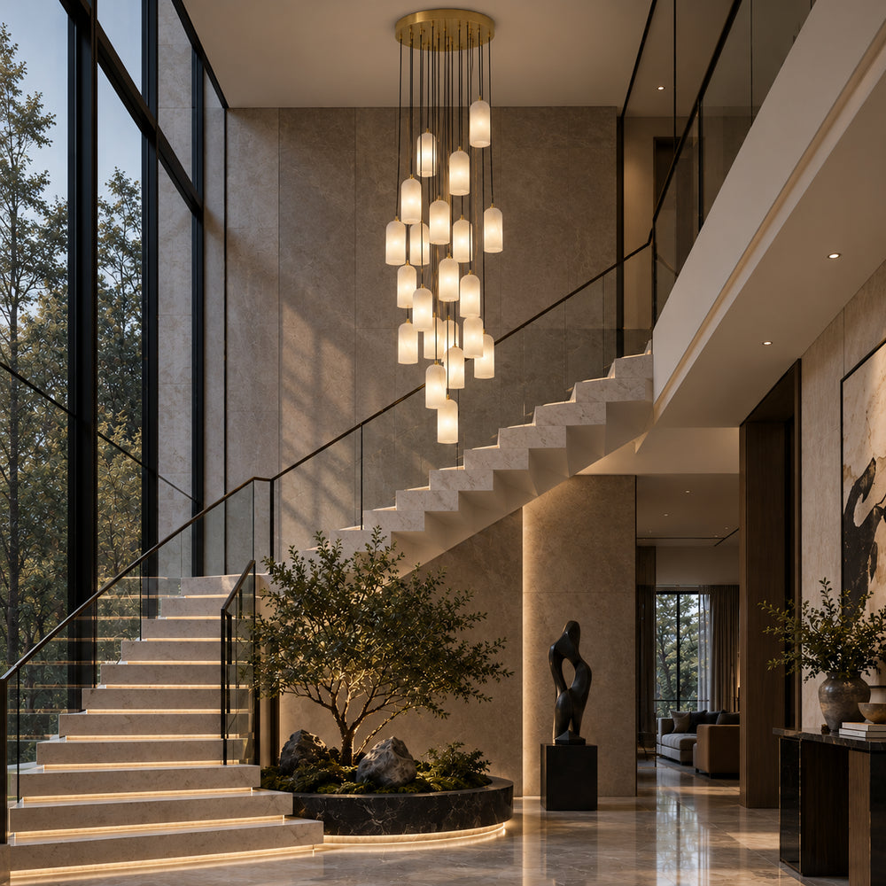 Selia Tube Alabaster Chandelier 20