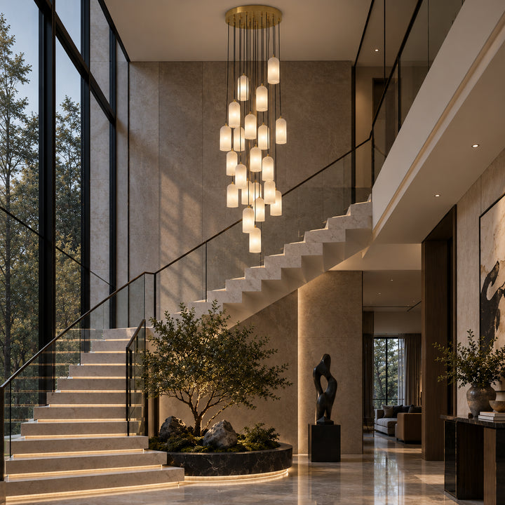Selia Tube Alabaster Chandelier 20