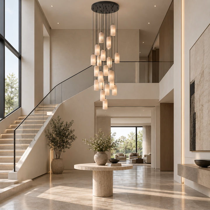 Selia Tube Alabaster Chandelier 22