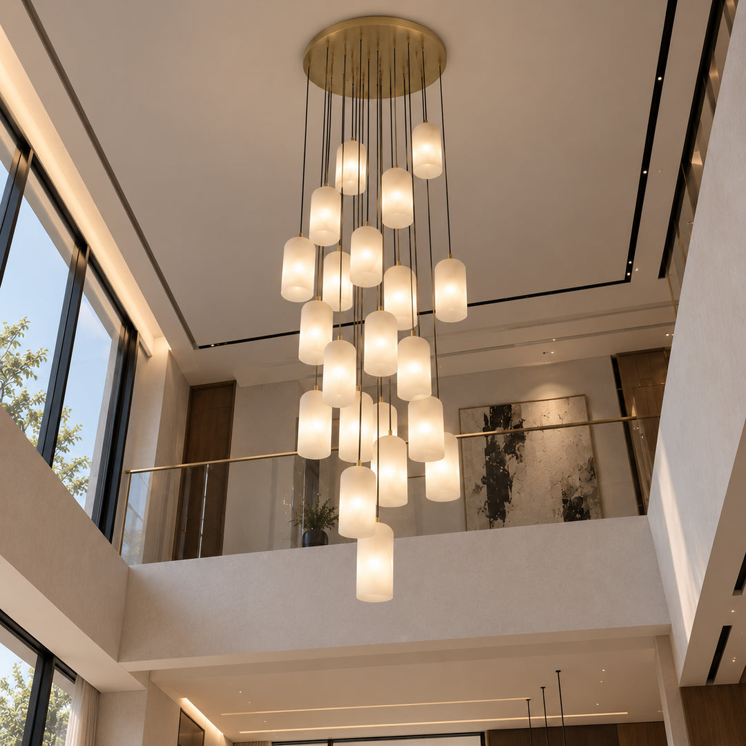 Selia Tube Alabaster Chandelier 24