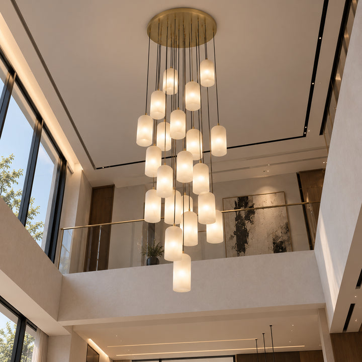 Selia Tube Alabaster Chandelier 24