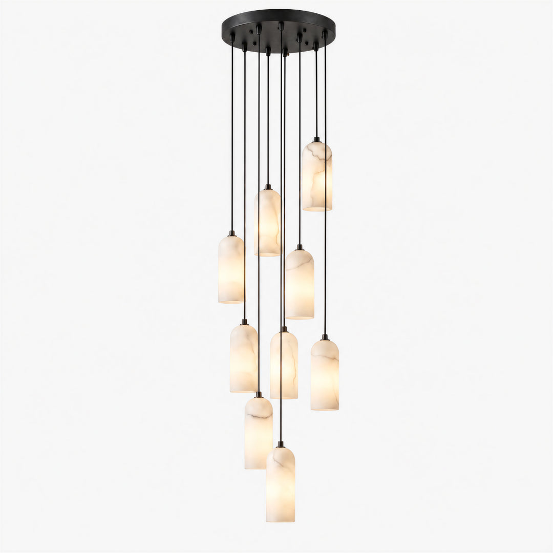 Selia Tube Alabaster Chandelier 3