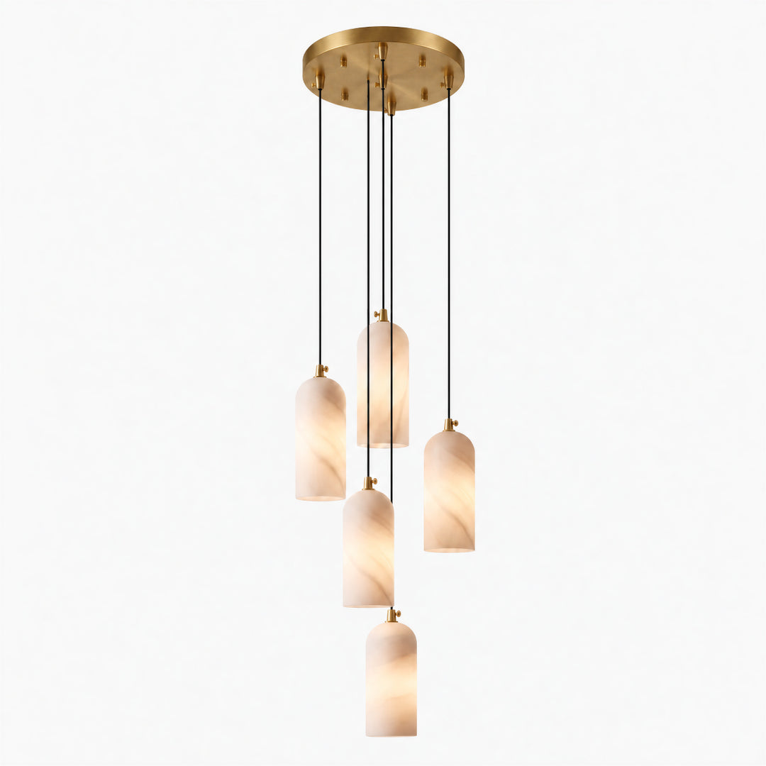Selia Tube Alabaster Chandelier 9