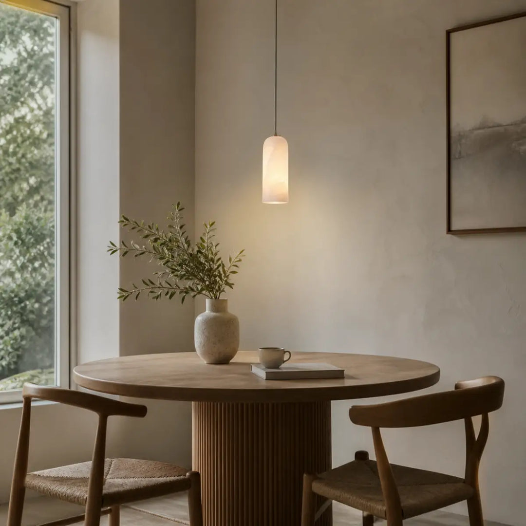 Selia Tube Alabaster Pendant Light 10