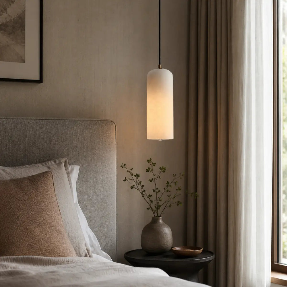 Selia Tube Alabaster Pendant Light 3