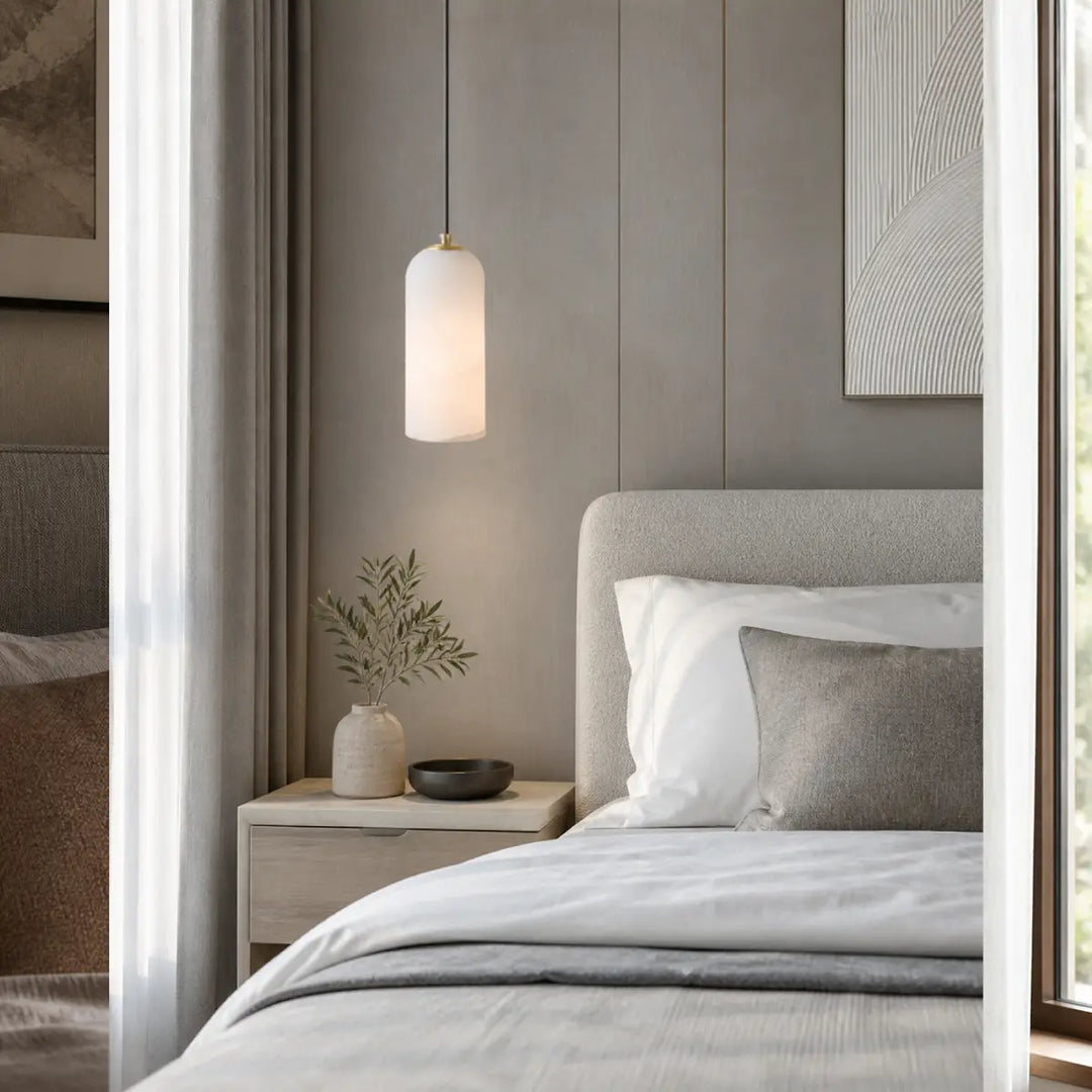 Selia Tube Alabaster Pendant Light 4