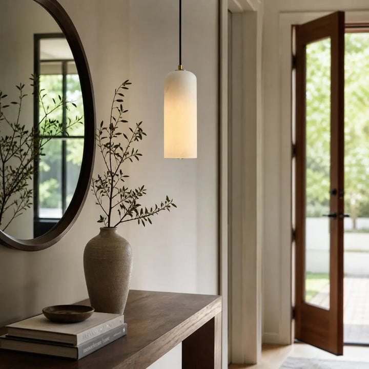 Selia Tube Alabaster Pendant Light 6