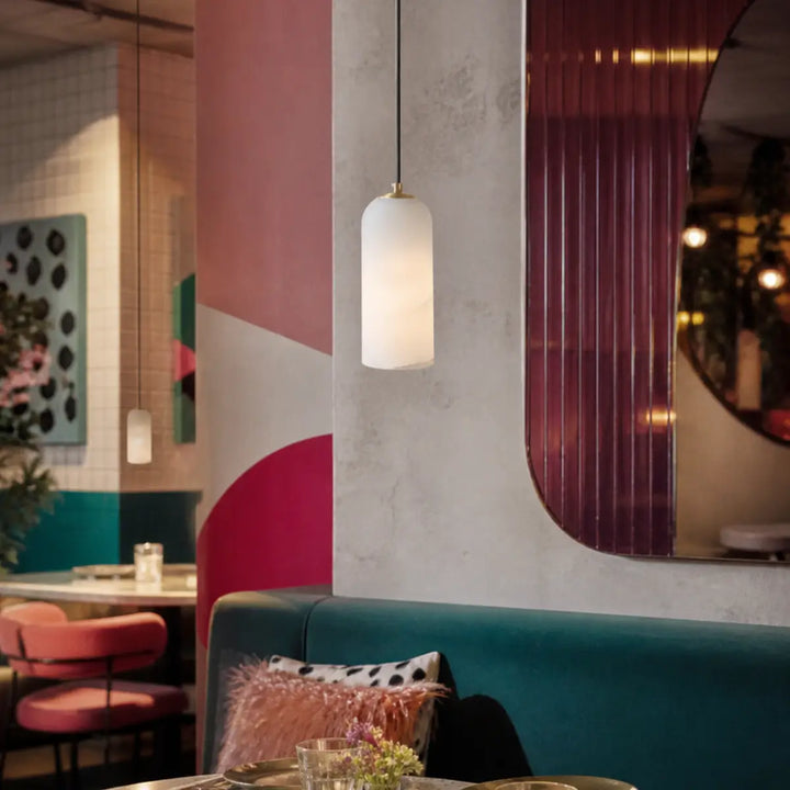 Selia Tube Alabaster Pendant Light 8