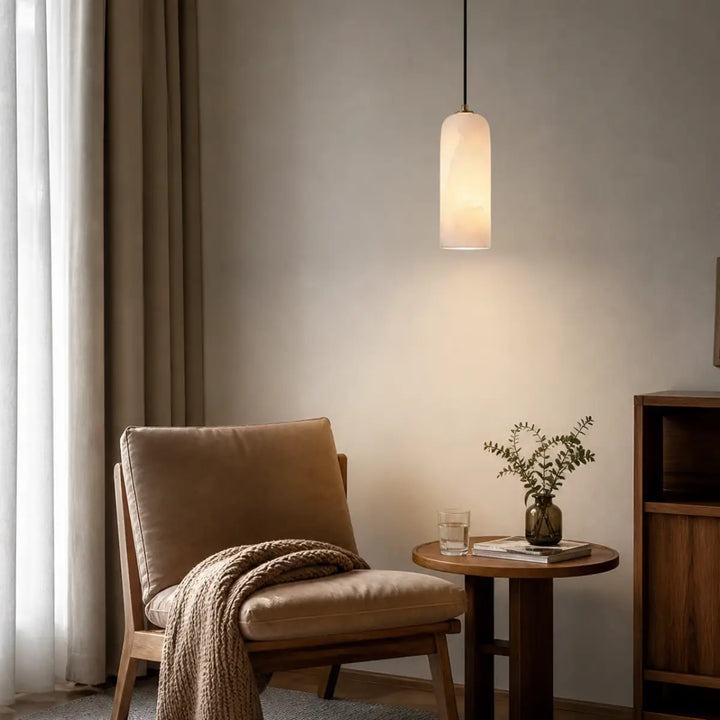 Selia Tube Alabaster Pendant Light 9