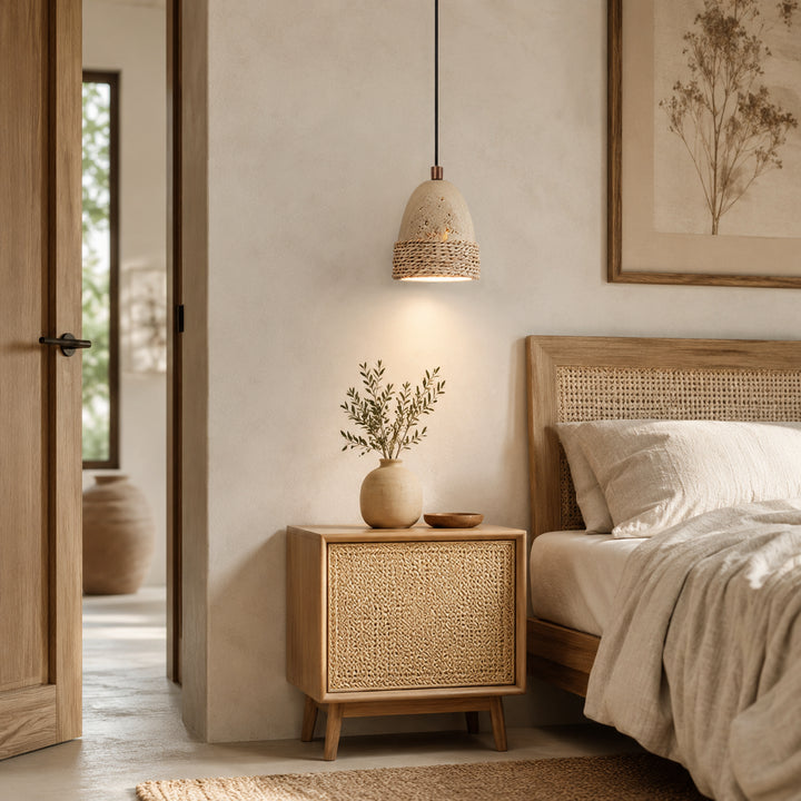 Serlue Travertine Rope Pendant Light 1