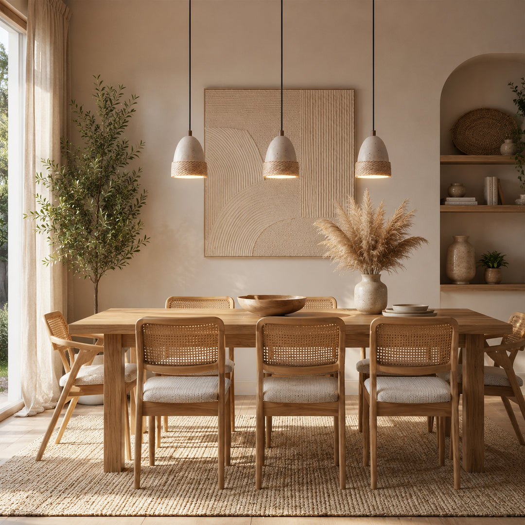 Serlue Travertine Rope Pendant Light 3