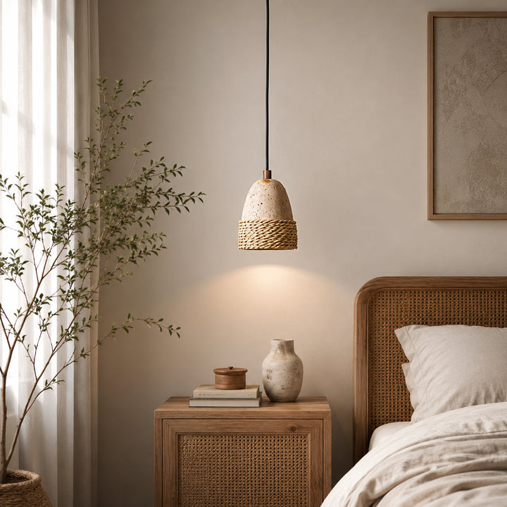 Serlue Travertine Rope Pendant Light 5