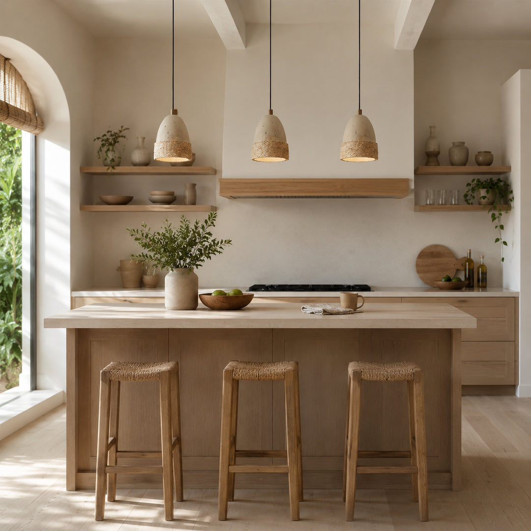 Serlue Travertine Rope Pendant Light 6
