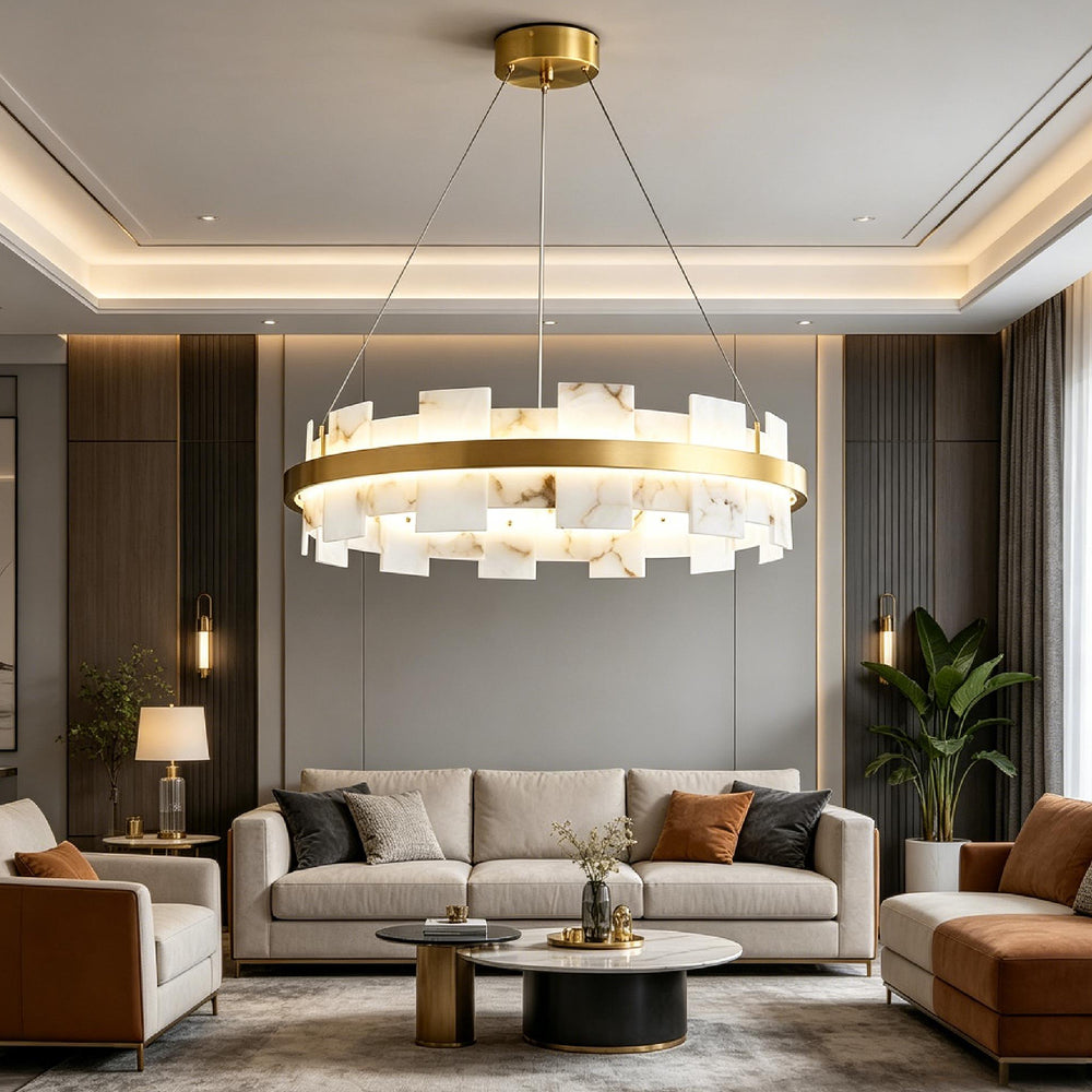 Shudur Alabaster Halo Chandelier – AIBIALIGHT