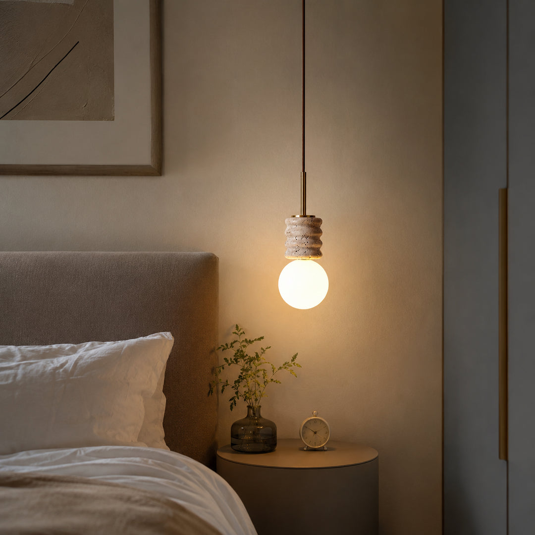Solene Travertine Globe Pendant Light 3