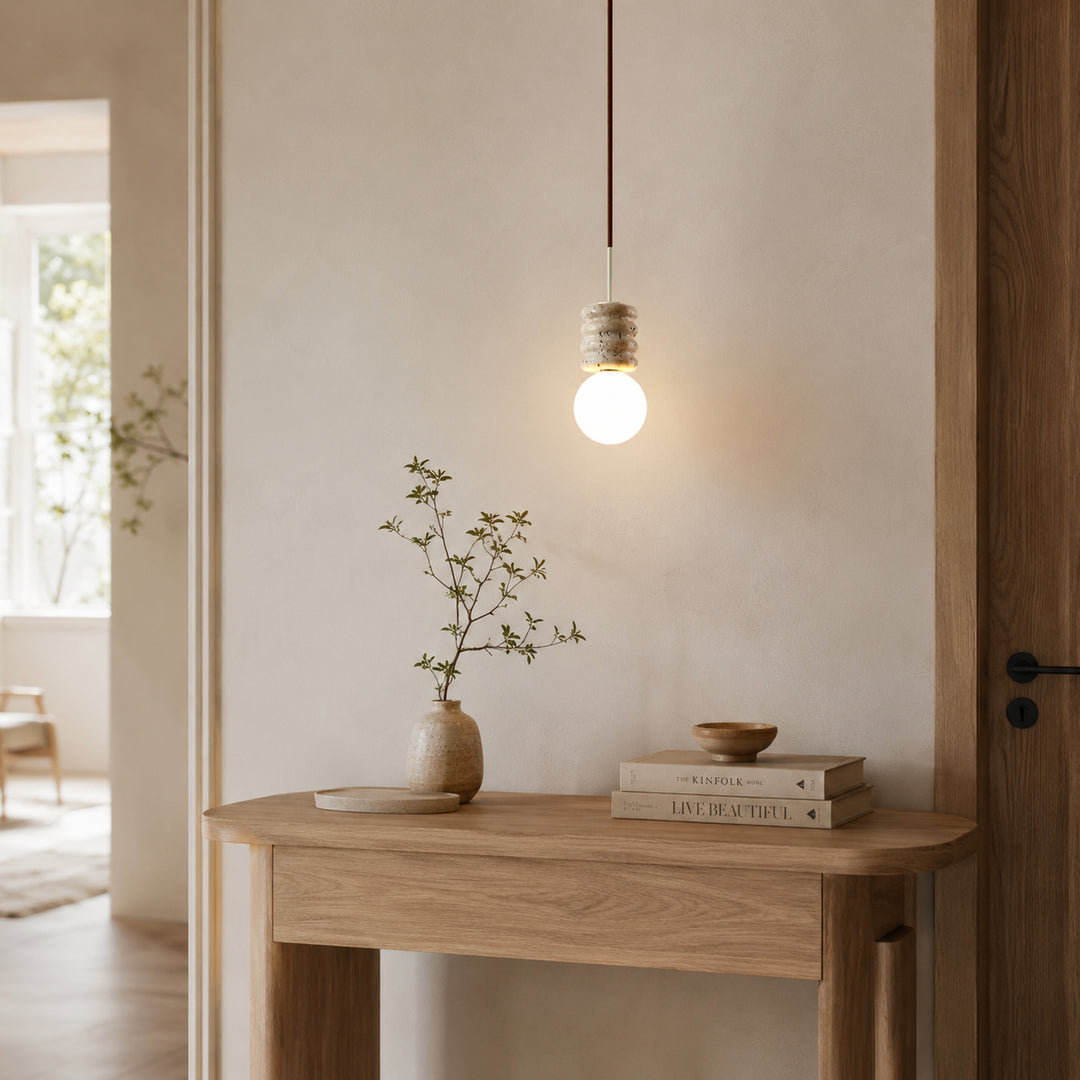 Solene Travertine Globe Pendant Light 4