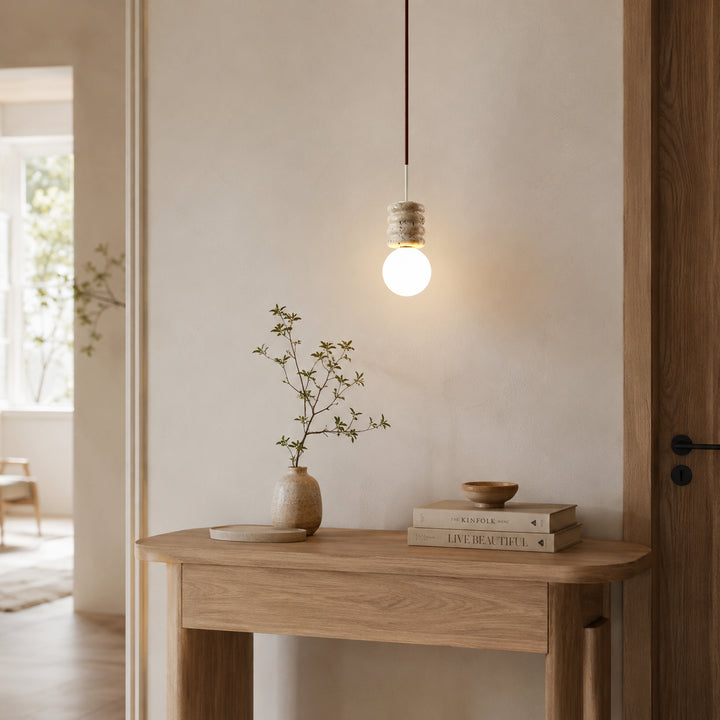 Solene Travertine Globe Pendant Light 4