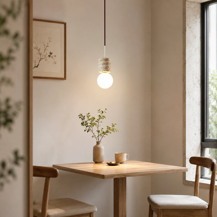 Solene Travertine Globe Pendant Light 5