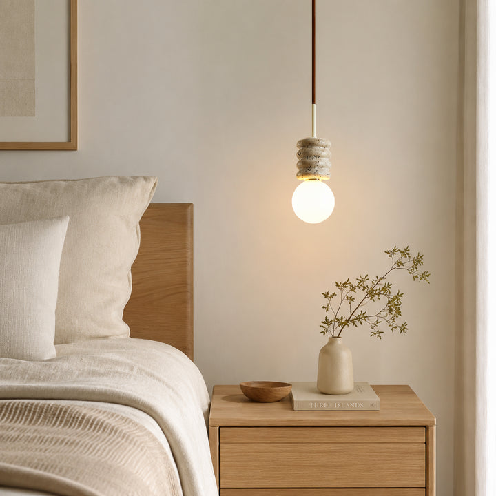Solene Travertine Globe Pendant Light 6