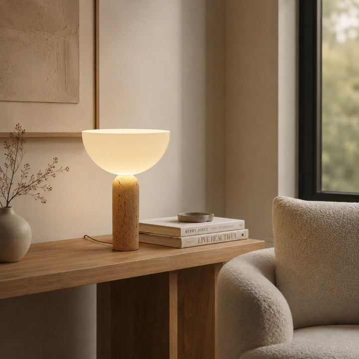 Solenne Travertine Table Lamp 4