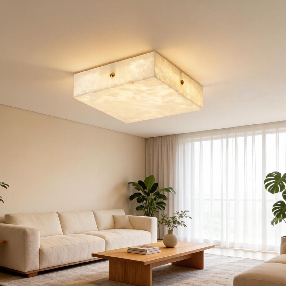 Square Alabaster Ceiling Light 9