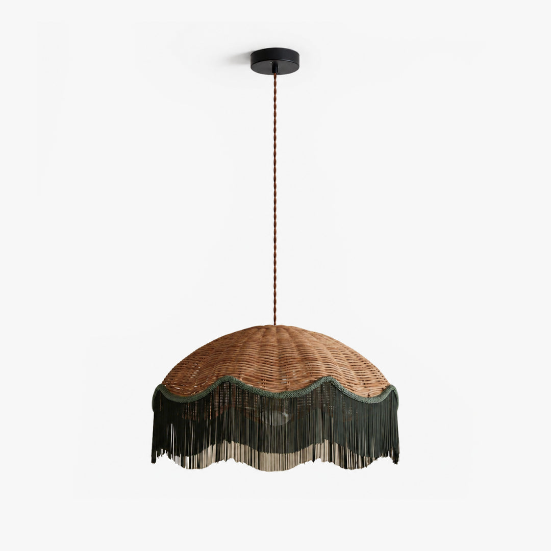 Talmora Rattan Fringe Pendant Light 1