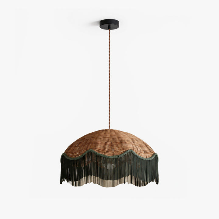 Talmora Rattan Fringe Pendant Light 1