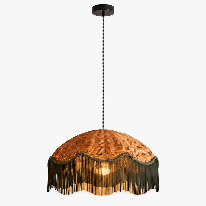 Talmora Rattan Fringe Pendant Light 3