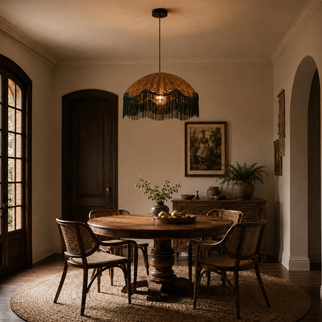 Talmora Rattan Fringe Pendant Light 8