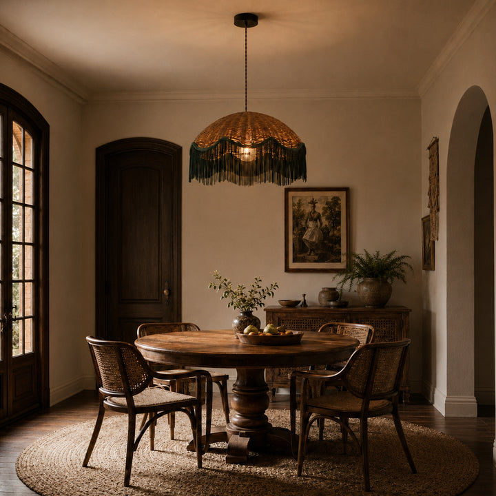 Talmora Rattan Fringe Pendant Light 8