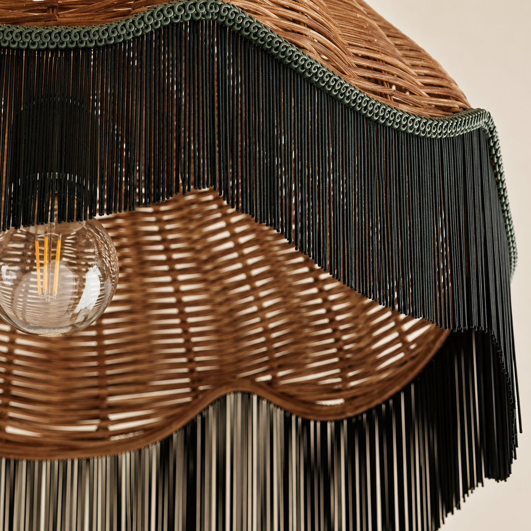 Talmora Rattan Fringe Pendant Light 9