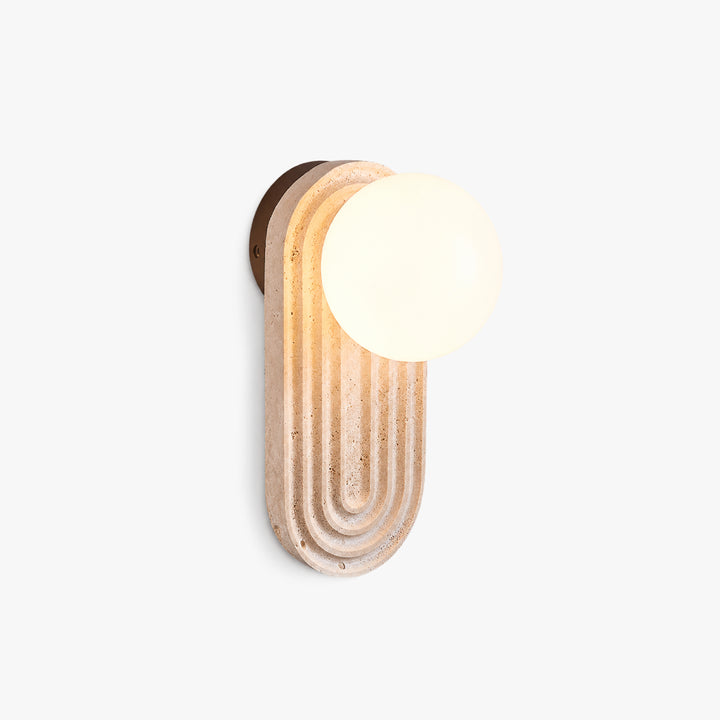 Tavern Travertine Globe Wall Lamp 8