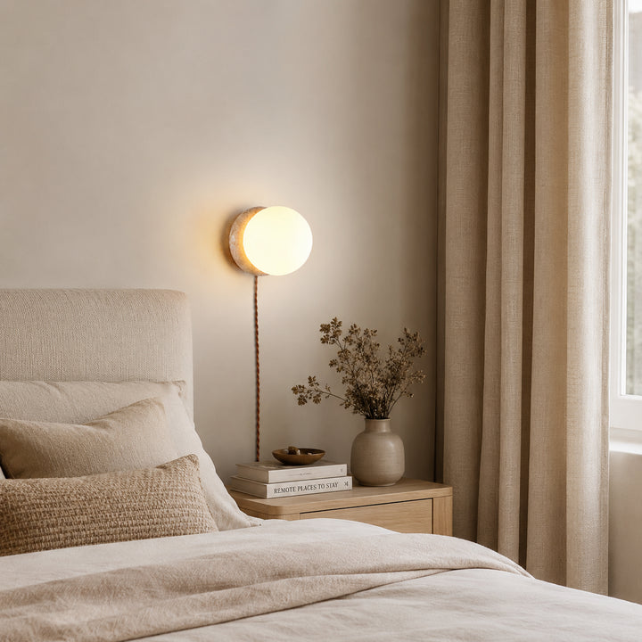 Tavlena Travertine Plug-in Wall Lamp 1