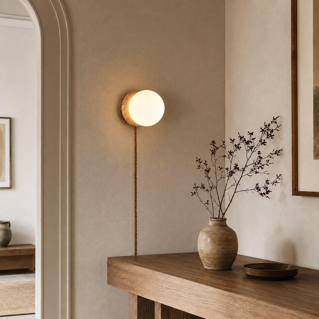 Tavlena Travertine Plug-in Wall Lamp 2