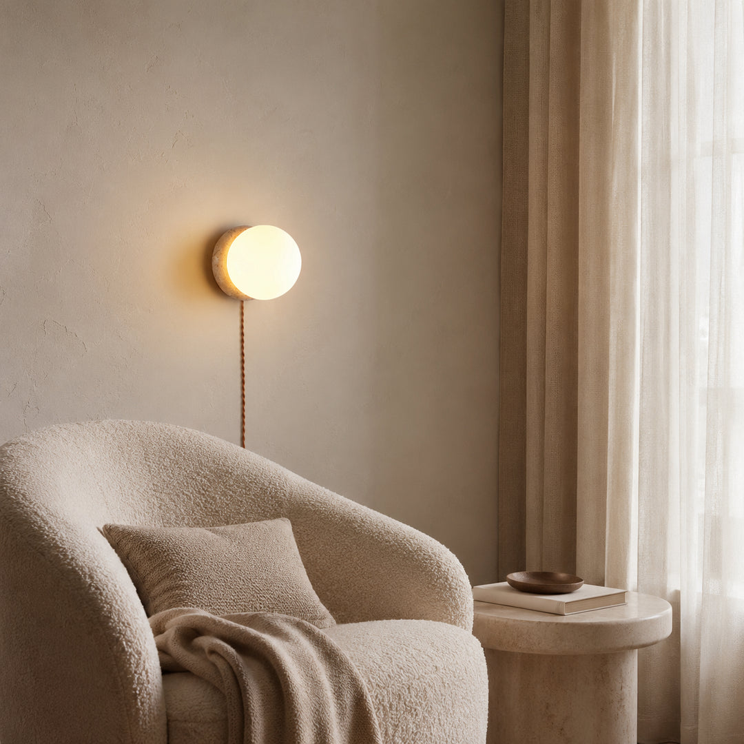 Tavlena Travertine Plug-in Wall Lamp 3