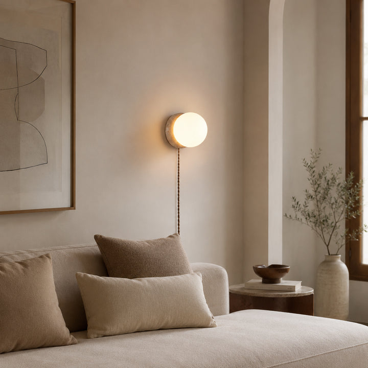 Tavlena Travertine Plug-in Wall Lamp 4