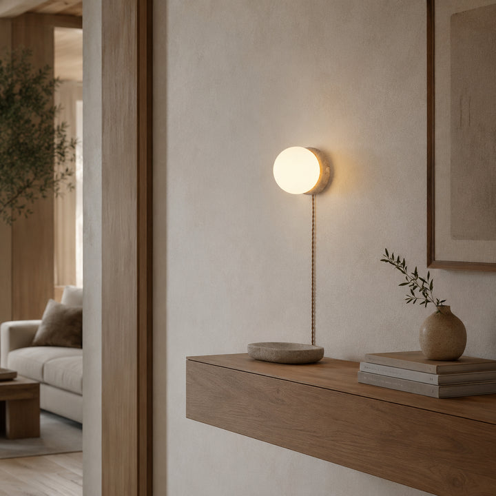 Tavlena Travertine Plug-in Wall Lamp 5