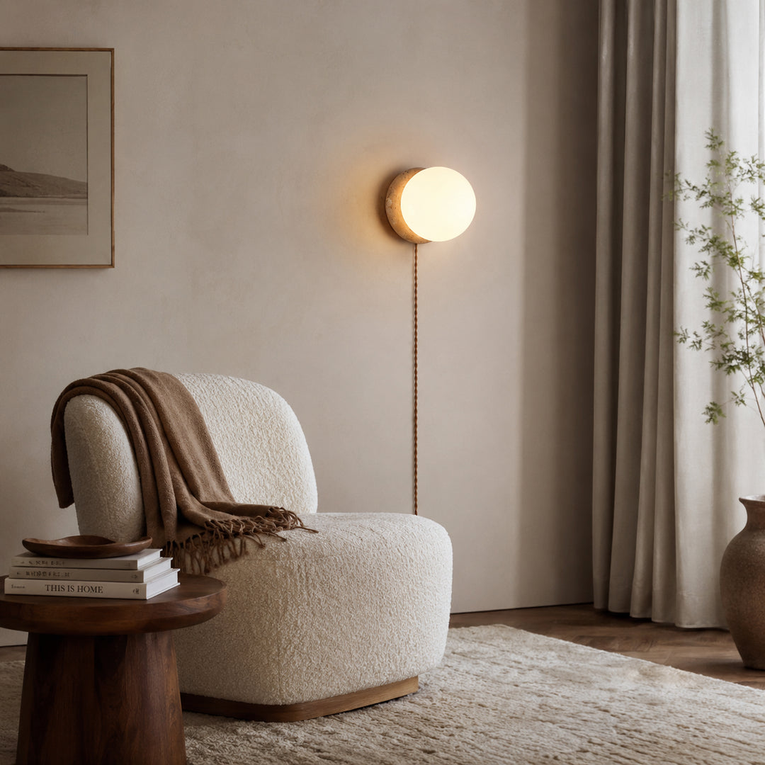 Tavlena Travertine Plug-in Wall Lamp 6