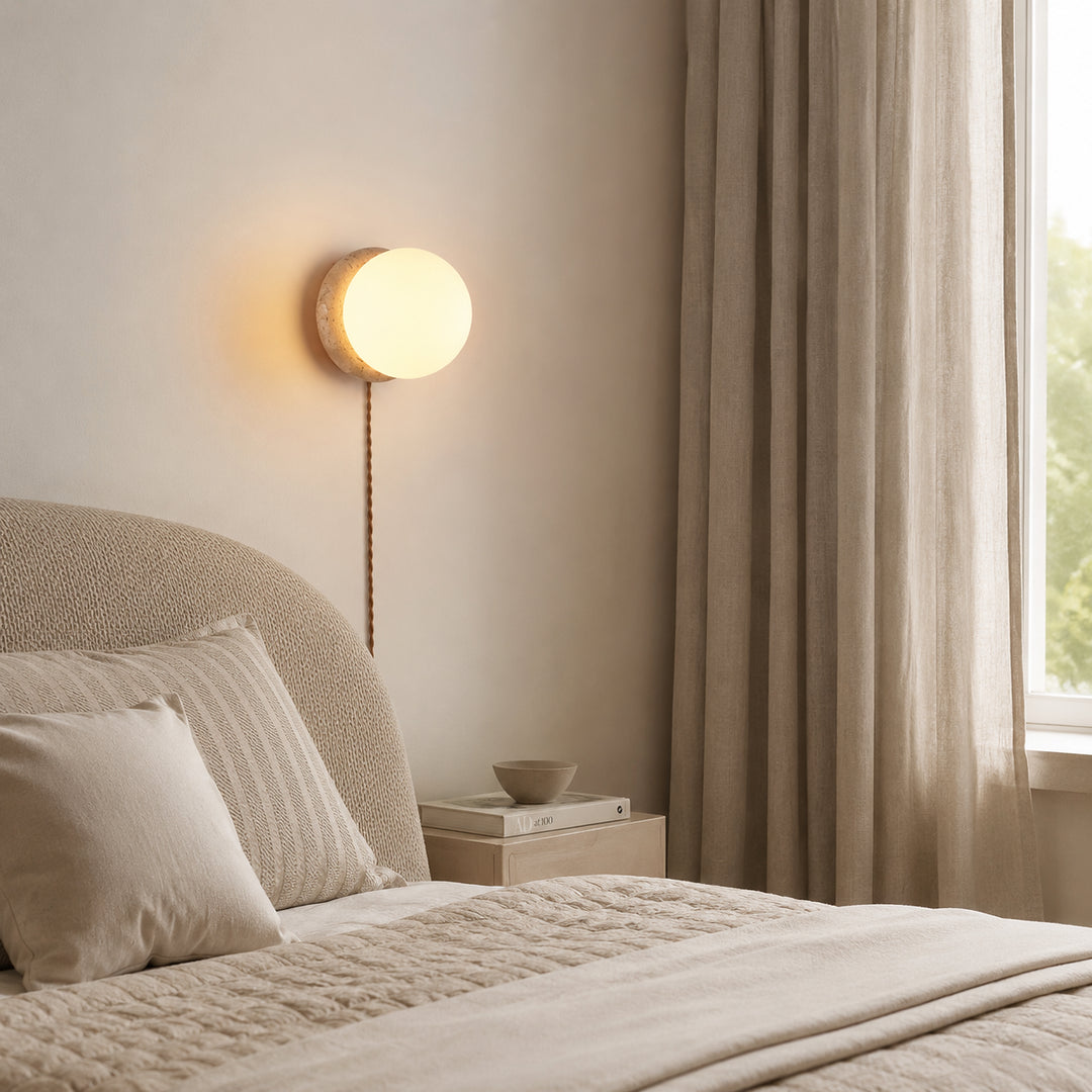 Tavlena Travertine Plug-in Wall Lamp 7