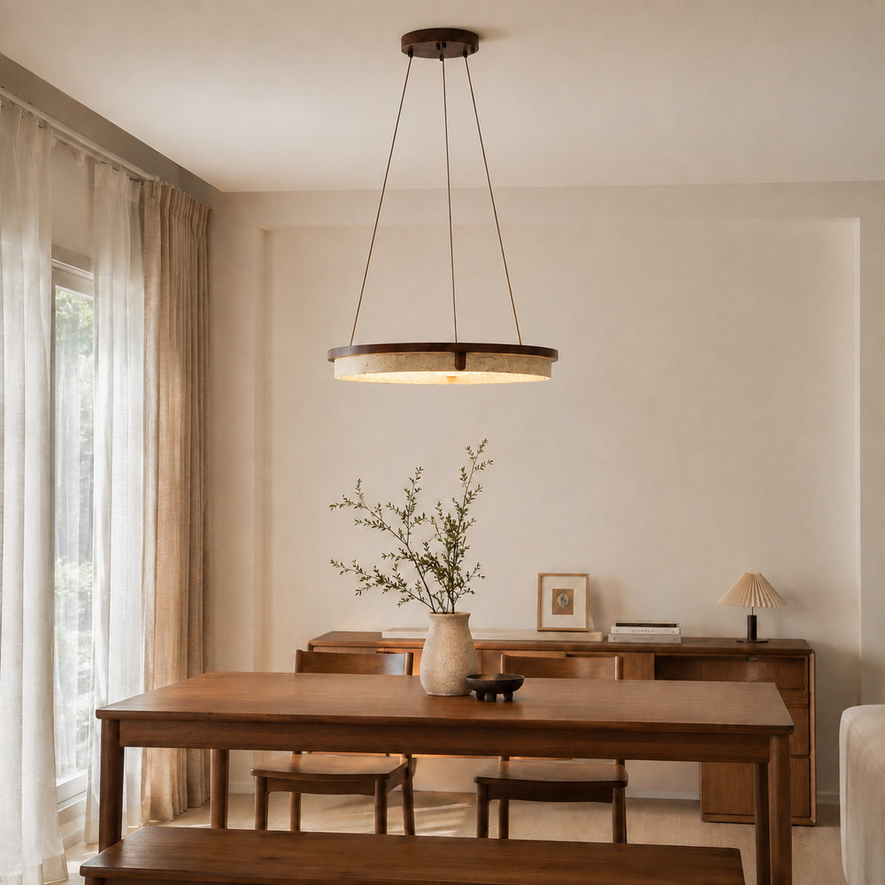 Tavorune Travertine Ring Pendant Light 1