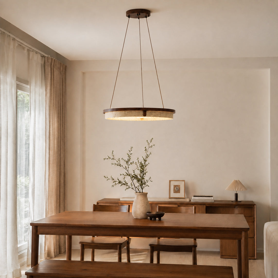 Tavorune Travertine Ring Pendant Light 1