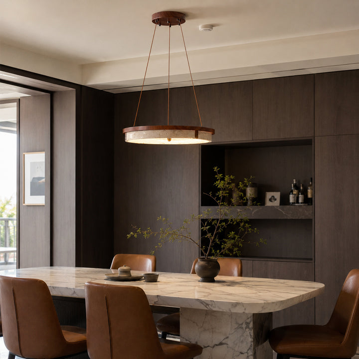 Tavorune Travertine Ring Pendant Light 2