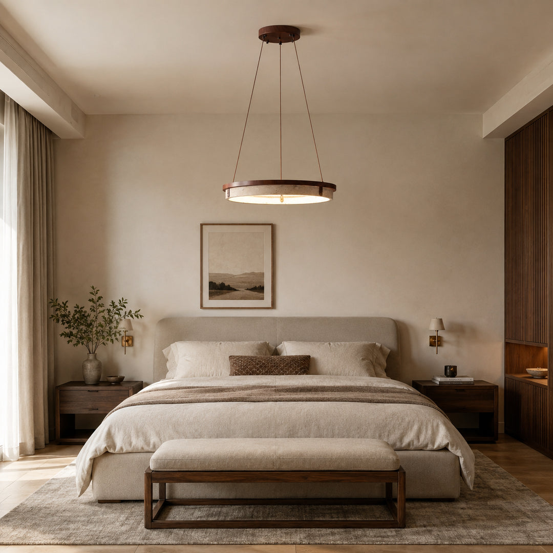 Tavorune Travertine Ring Pendant Light 3