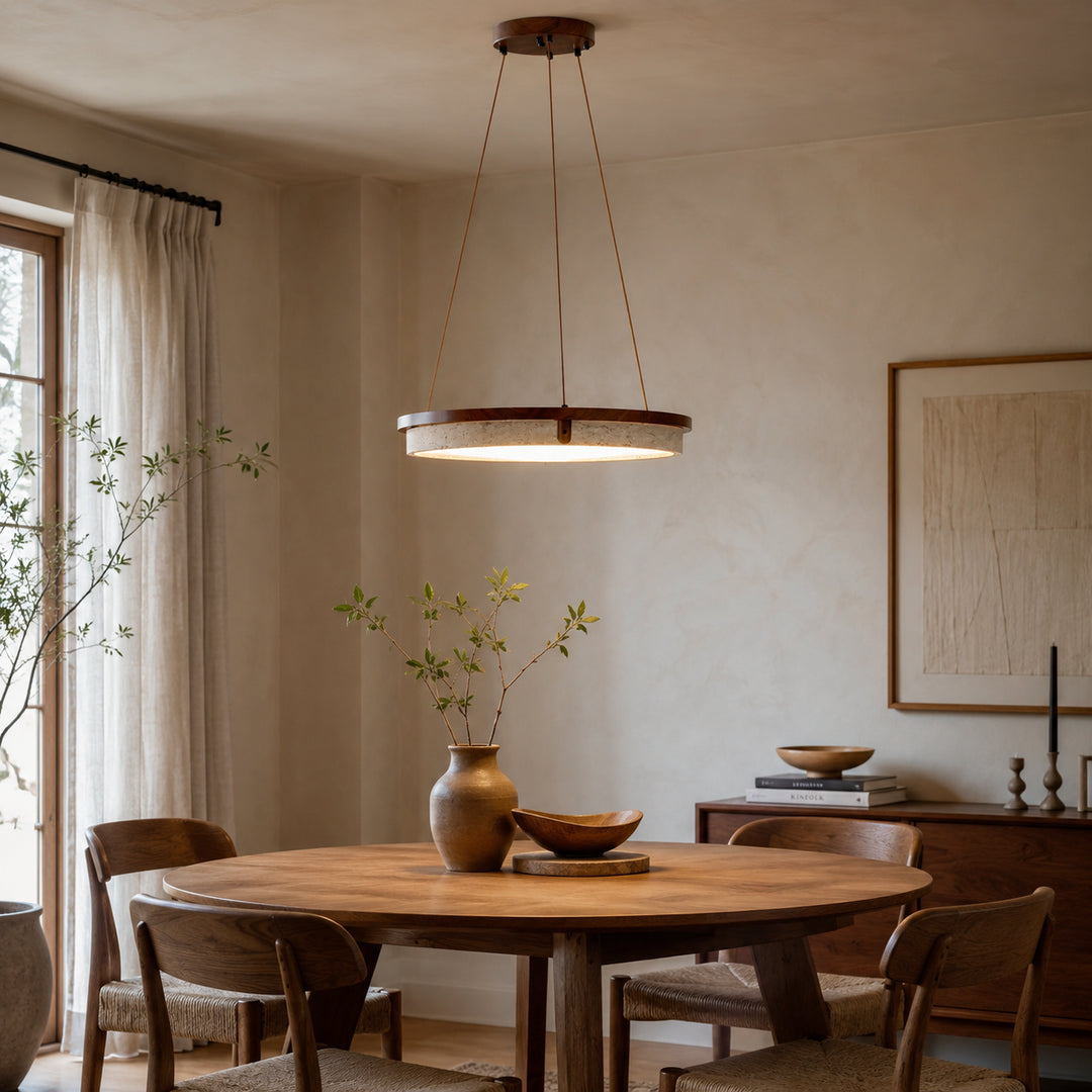 Tavorune Travertine Ring Pendant Light 4